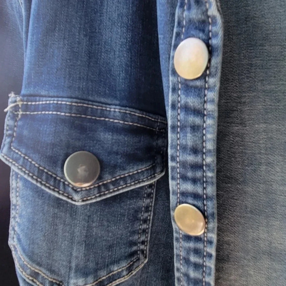 Velvet Heart Snap Long Sleeve Jean Dress  Small - Picture 7 of 16